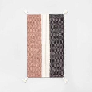 Colorblock Tassel Bath Rug - Hearth‎ & Hand Magnolia - Copper Cream Gray